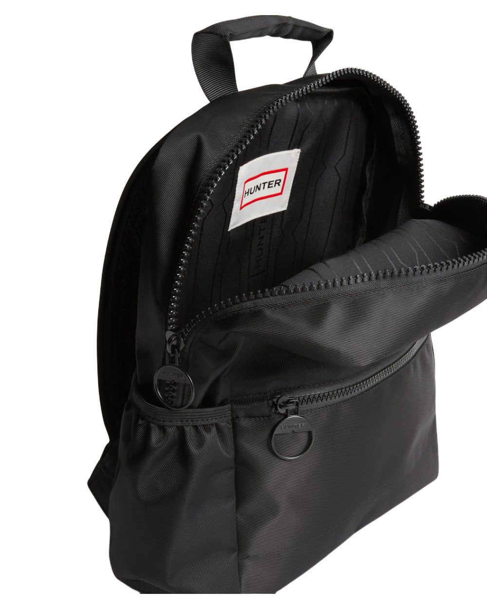 Black Coloured Hunter Iona Kids Nylon Backpack on White Background
