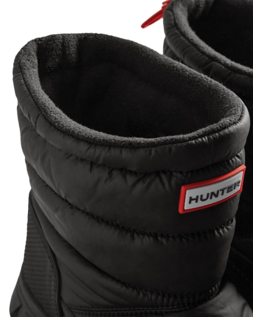 Black Coloured Hunter Mens Intrepid Short Snow Boots on White Background
