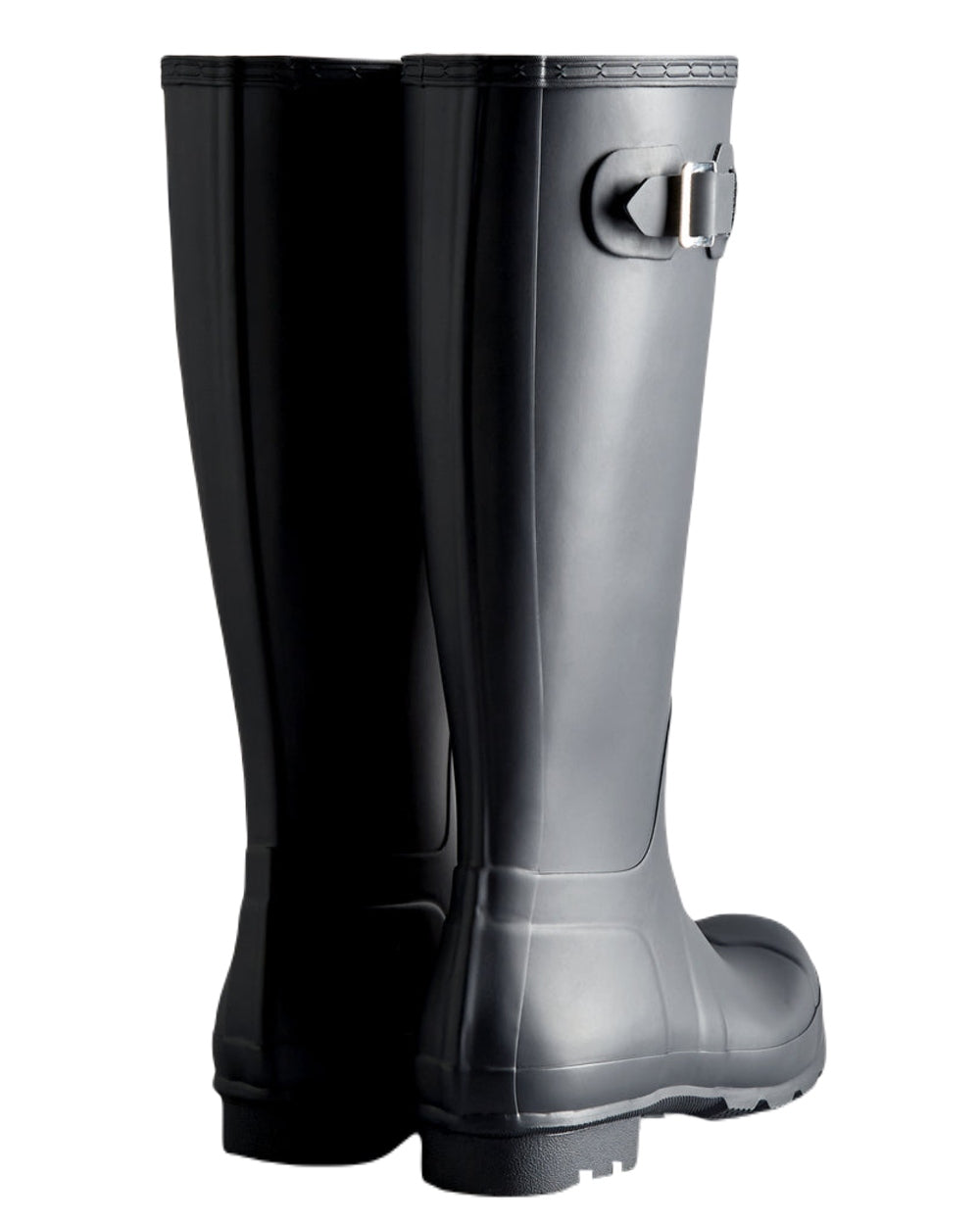 Navy Coloured Hunter Mens Original Tall Wellington Boots on White Background
