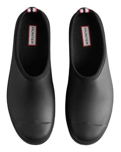 Black Coloured Hunter Mens Play Clogs on White Background

