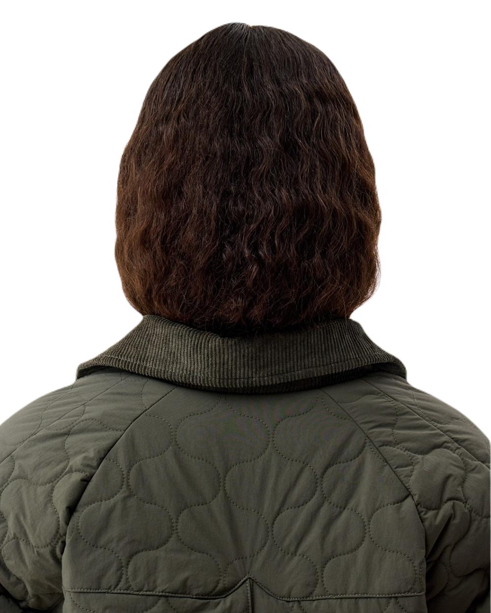 Kambaba Green Coloured Hunter Womens Fionn Long Quilted Coat on White Background
