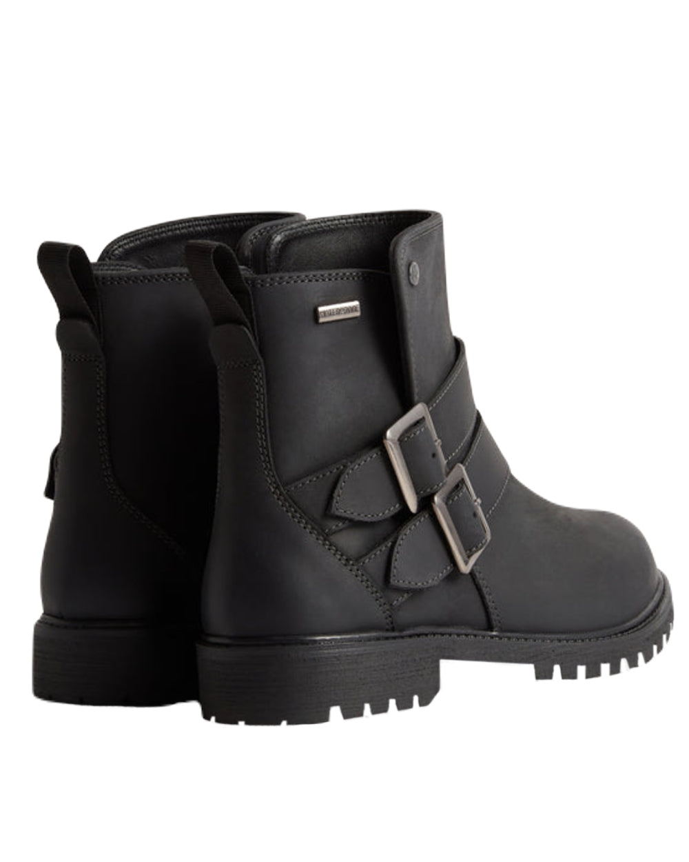 Black Coloured Hunter Womens Ness Ankle Boots on White Background
