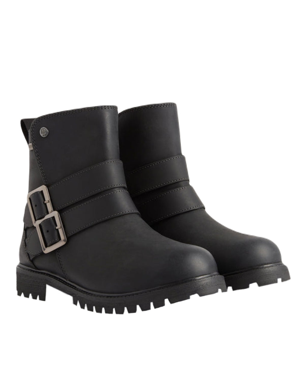 Black Coloured Hunter Womens Ness Ankle Boots on White Background
