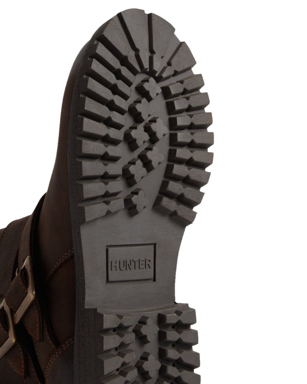 Brown Coloured Hunter Womens Ness Ankle Boots on white background

