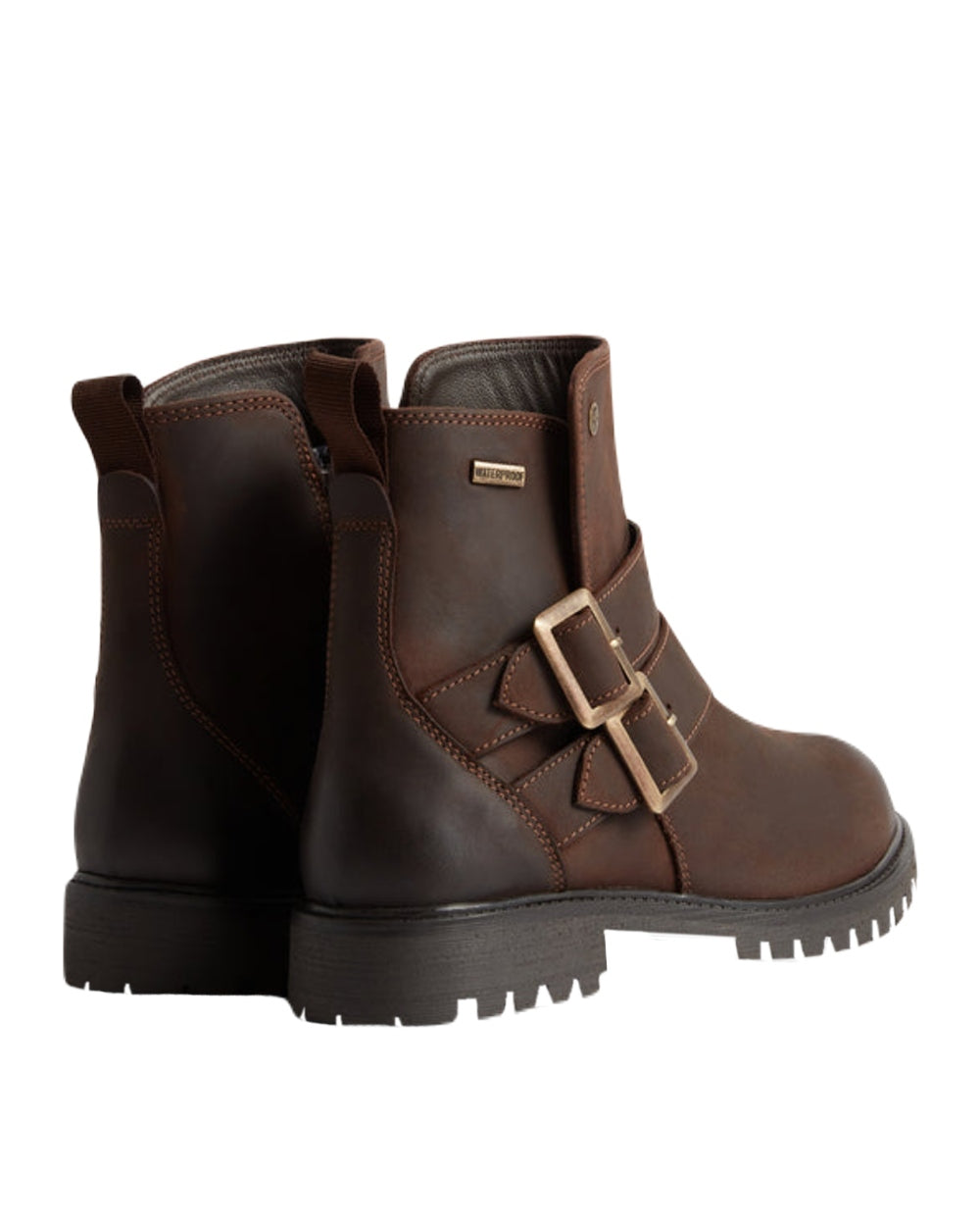 Brown Coloured Hunter Womens Ness Ankle Boots on white background
