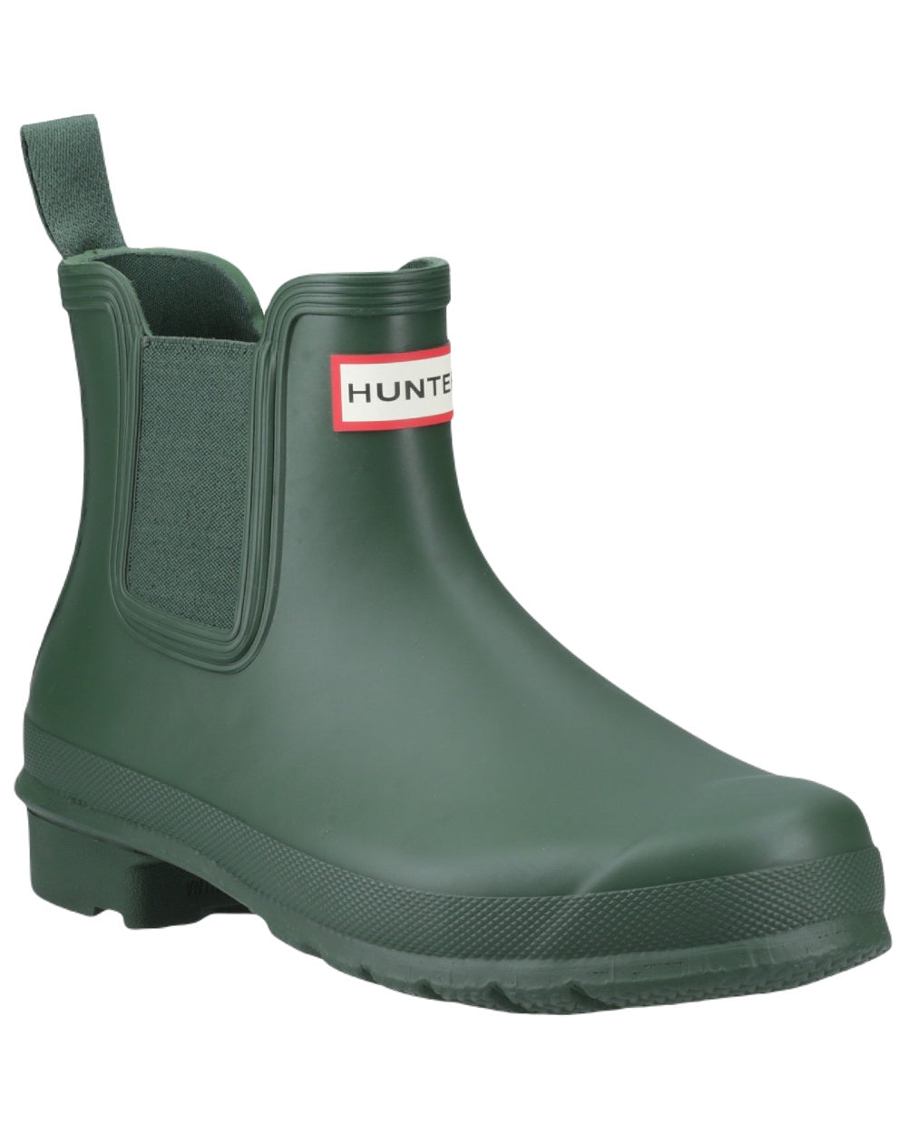 Hunter Green Coloured Hunter Womens Original Chelsea Boots on White Background
