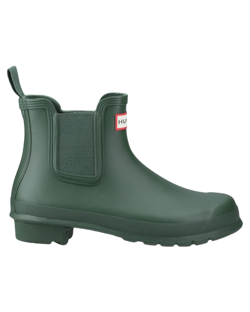 Hunter Green Coloured Hunter Womens Original Chelsea Boots on White Background
