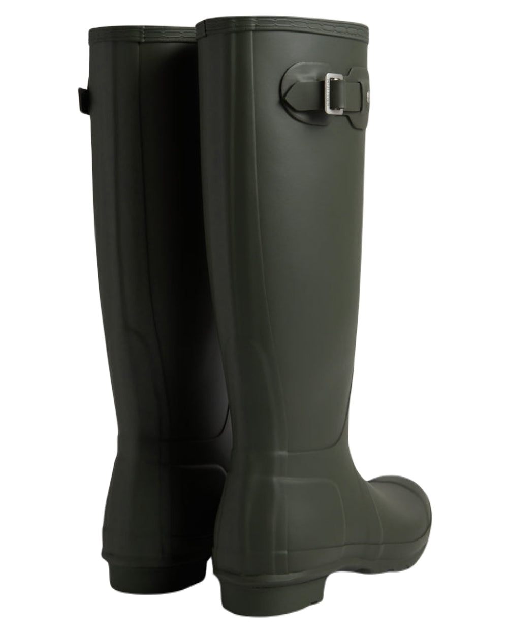Darlk Olive Coloured Hunter Womens Original Tall Wellington Boots on White Background
