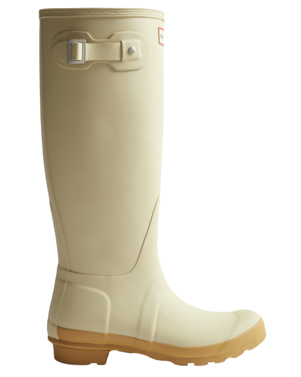 Gravel Biscuit Coloured Hunter Womens Original Tall Wellington Boots on White Background
