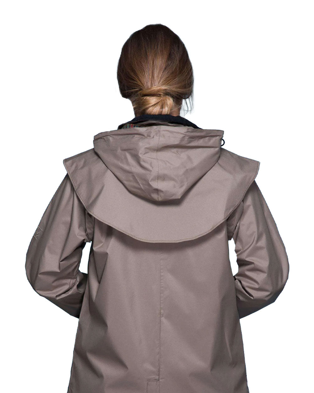 Chincilla coloured Jack Murphy Cotswold Ladies Waterproof 3/4 Coat on White background 