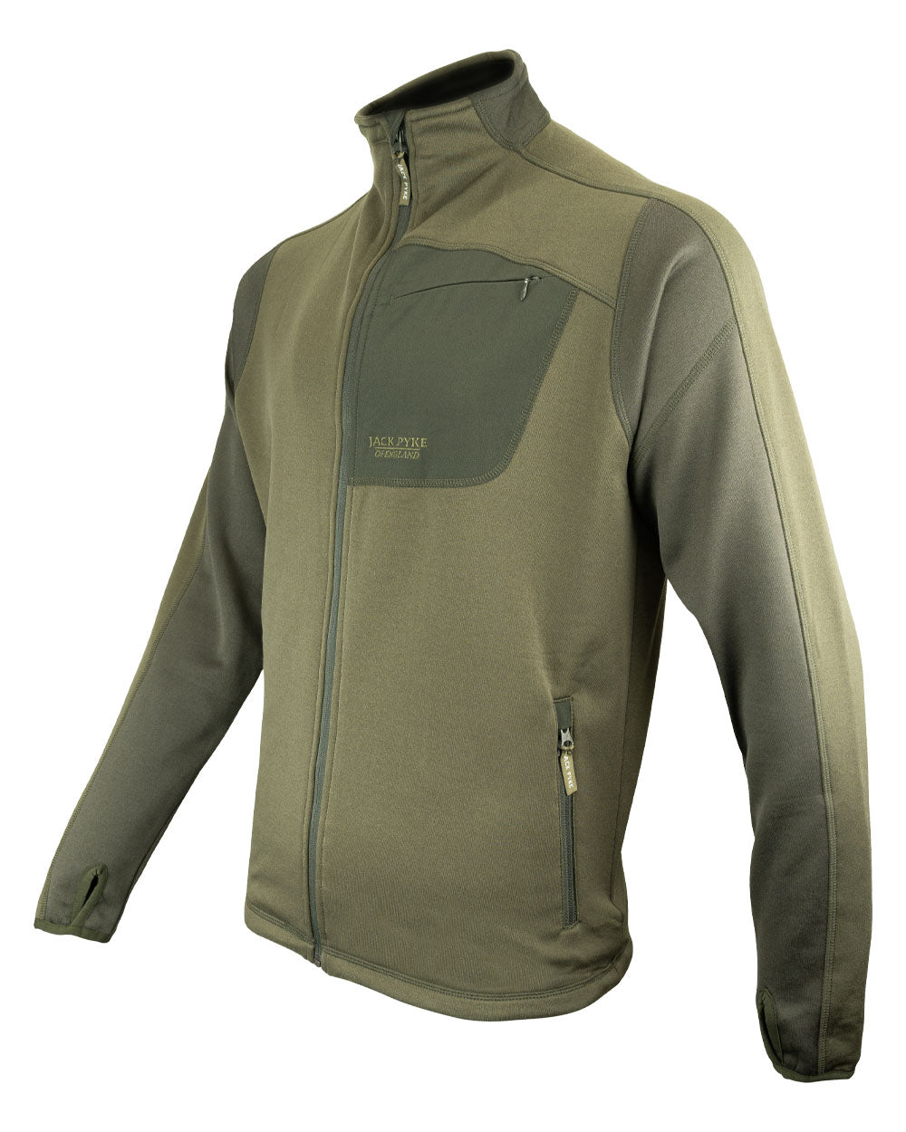 Green coloured Jack Pyke Ashcombe Technical Fleece on White background 