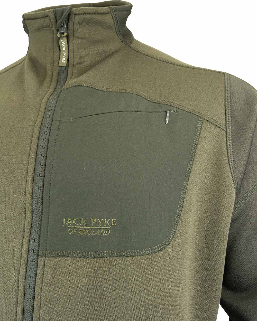 Green coloured Jack Pyke Ashcombe Technical Fleece on White background 