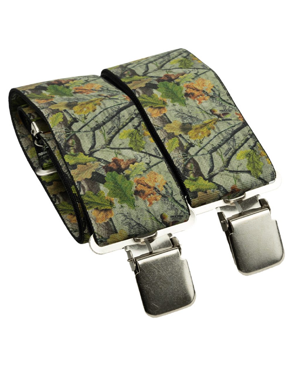 Camo coloured Jack Pyke Elasticated Braces on white background 