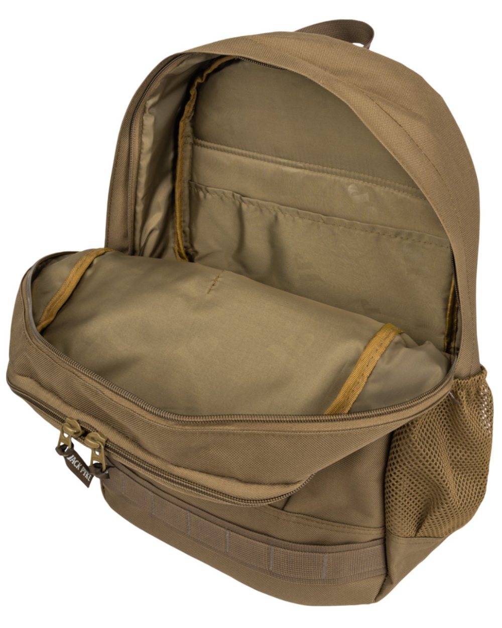 Olive Brown Coloured Jack Pyke Falcon Rucksack On A White Background 