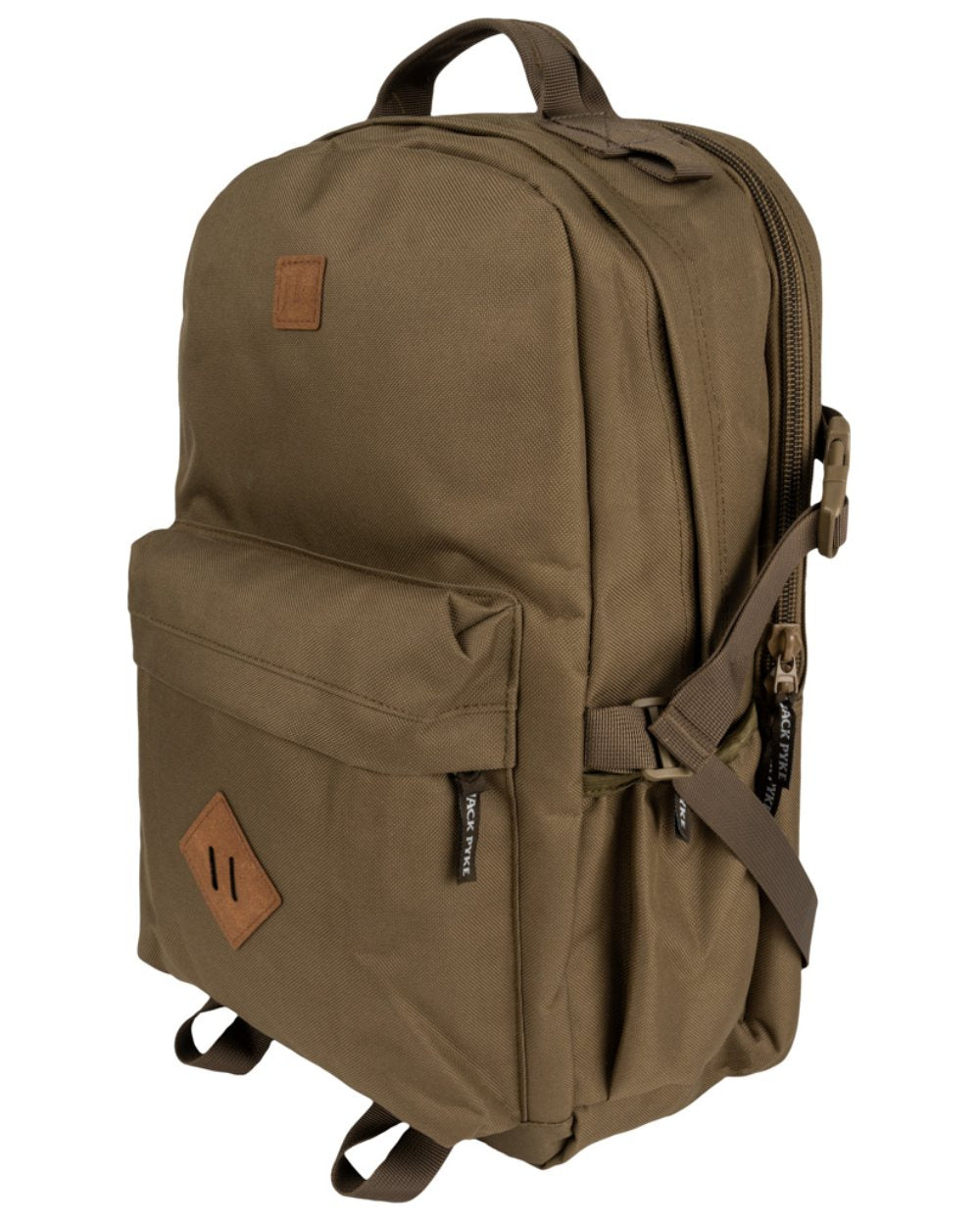 Olive Brown Coloured Jack Pyke Harrier Rucksack On A White Background 