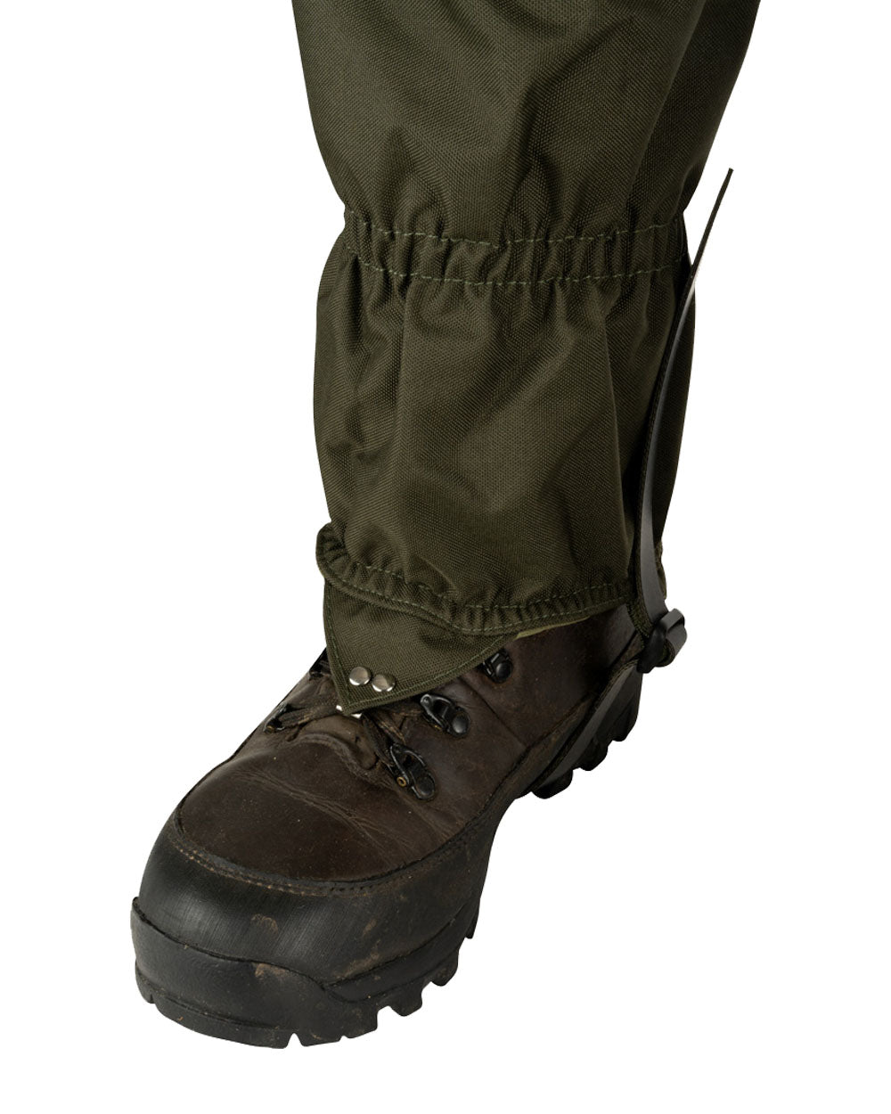 Green coloured Jack Pyke Highline Gaiters on White Background