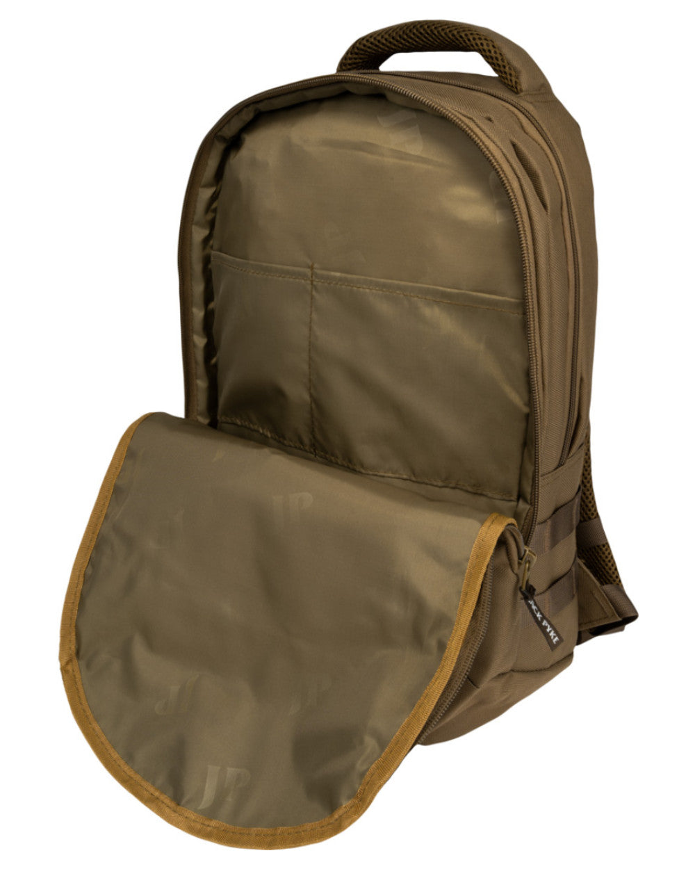 Olive Brown Coloured Jack Pyke Kestrel Rucksack On A White Background 