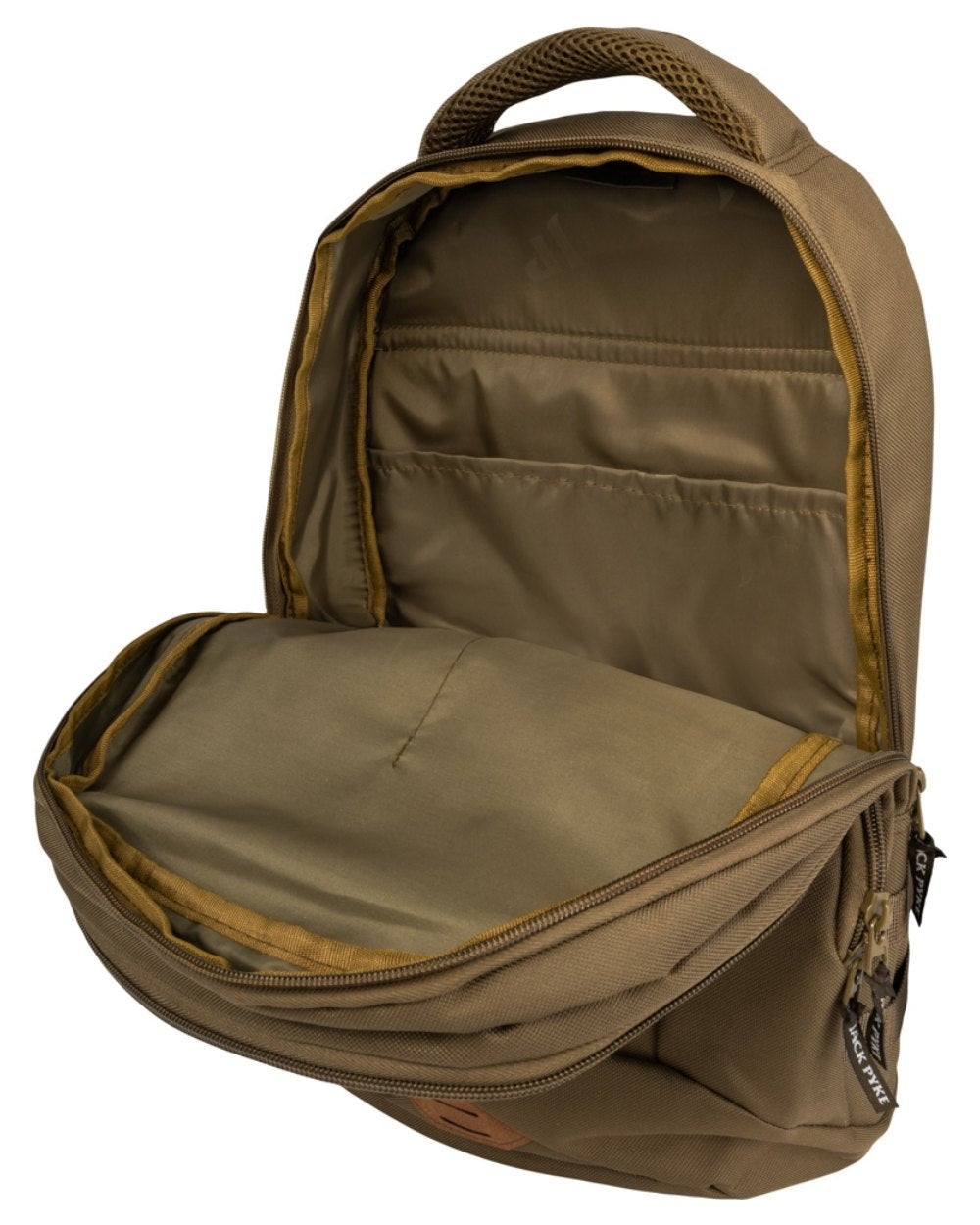 Olive Brown Coloured Jack Pyke Kestrel Rucksack On A White Background 