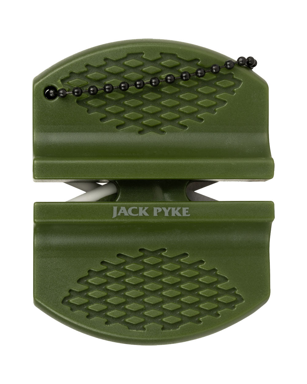 Green coloured Jack Pyke Knife Sharpener on White Background