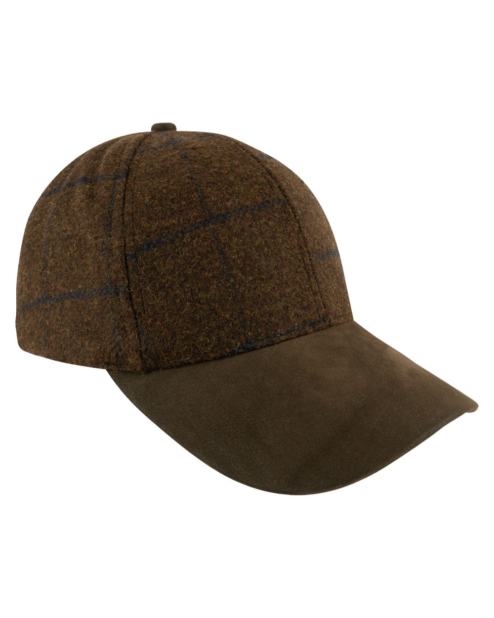 Brown coloured Jack Pyke Lowland Tweed Baseball Hat on White Background 