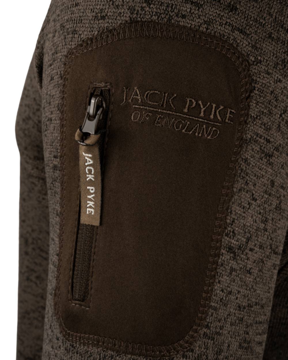 Brown Fleck Coloured Jack Pyke Melange Quarter Zip Fleece On A White Background 