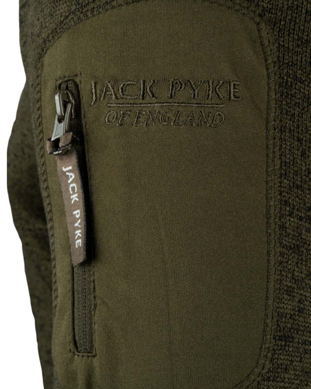 Green Fleck Coloured Jack Pyke Melange Quarter Zip Fleece On A White Background 