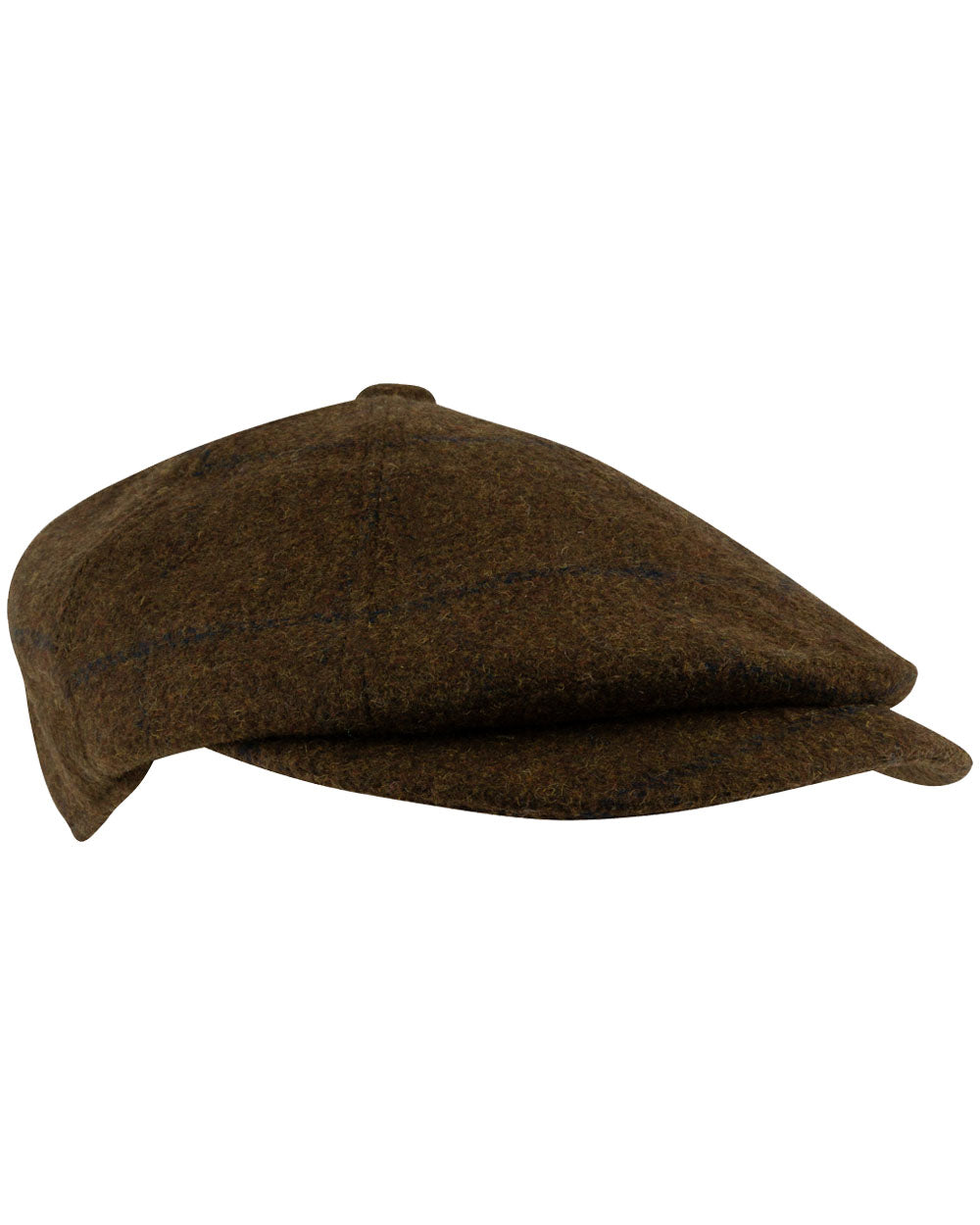 Brown Tweed coloured Jack Pyke Newsboy Cap on White Background