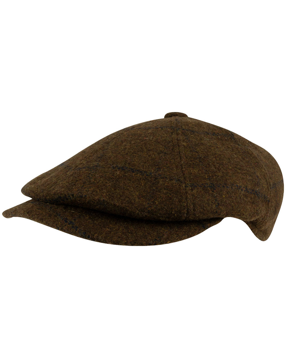 Brown Tweed coloured Jack Pyke Newsboy Cap on White Background