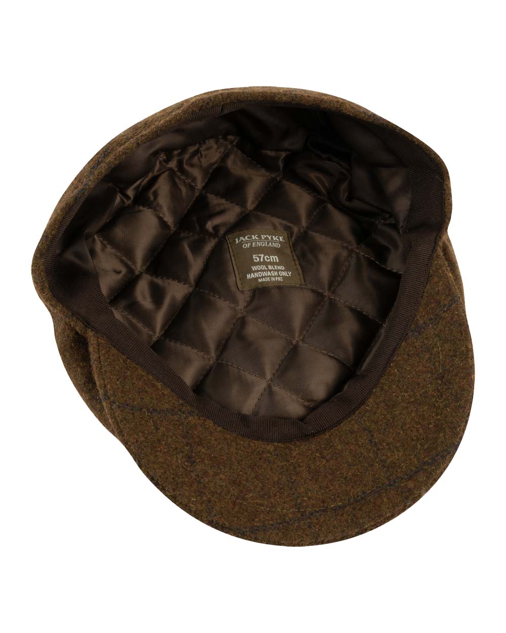 Brown Tweed coloured Jack Pyke Newsboy Cap on White Background