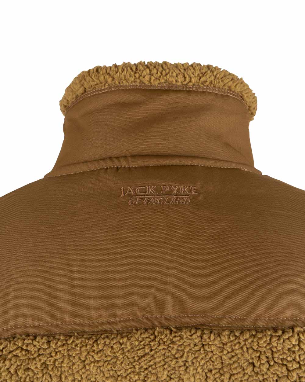 Camel coloured Jack Pyke Sherpa Fleece Jacket on White background 