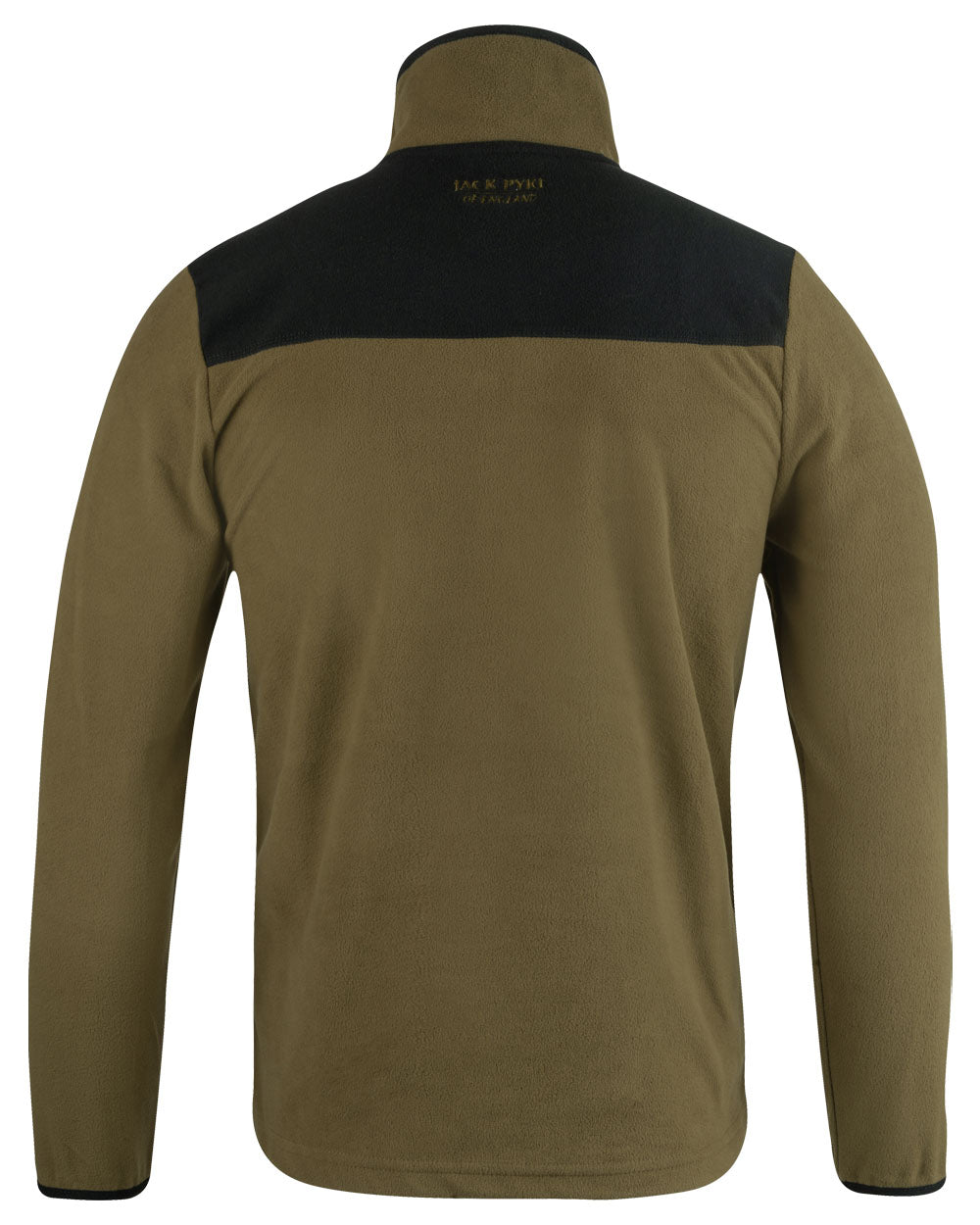 Dark Mustard coloured Jack Pyke Snap Neck Fleece Top on White Background 