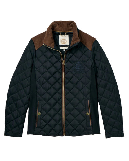 Navy Coloured Joules Braemar Luxe Jacket On A White Background 