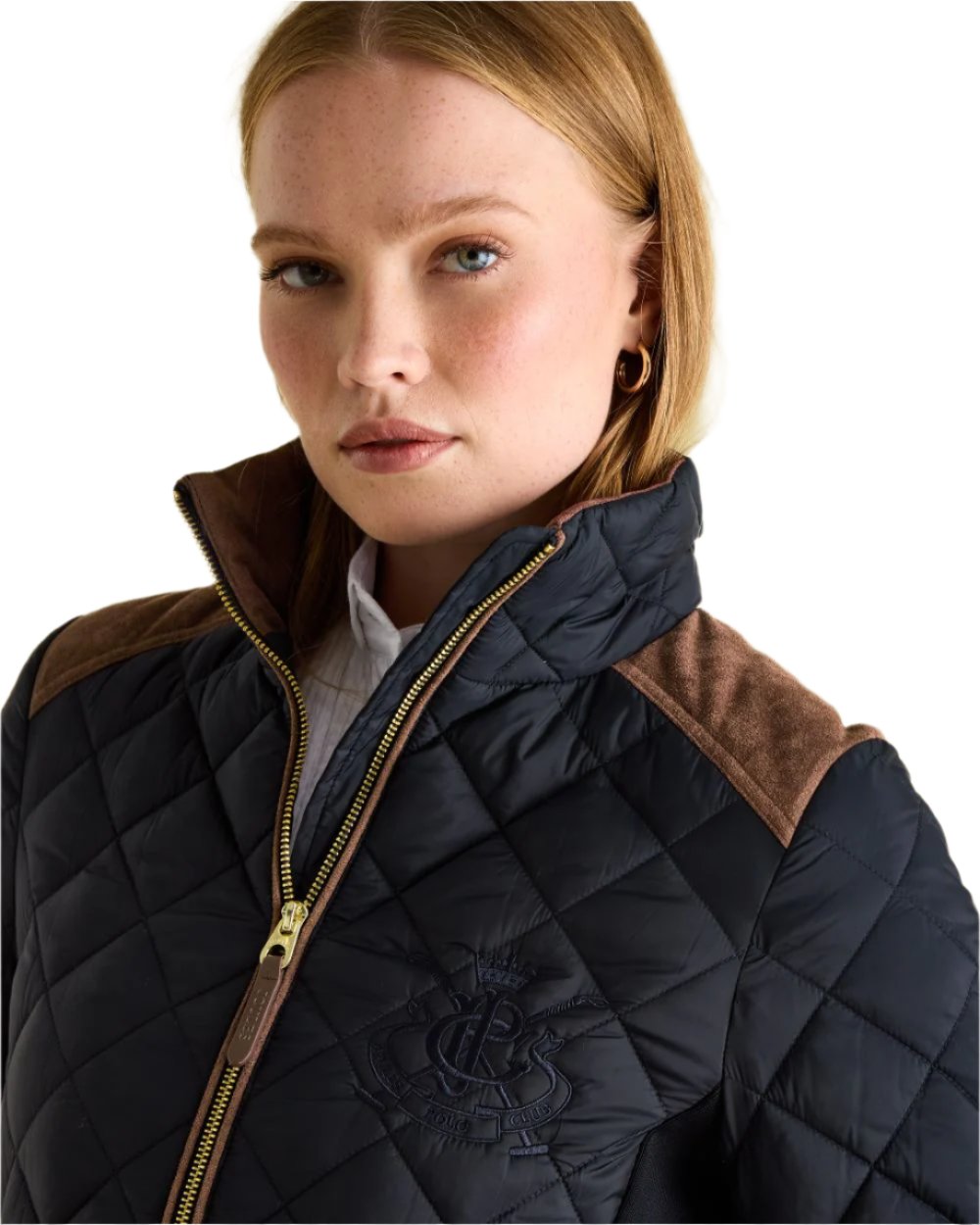 Navy Coloured Joules Braemar Luxe Jacket On A White Background 