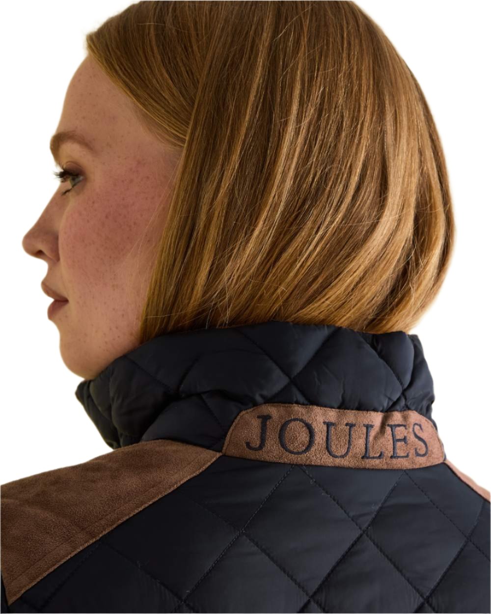 Navy Coloured Joules Braemar Luxe Jacket On A White Background 