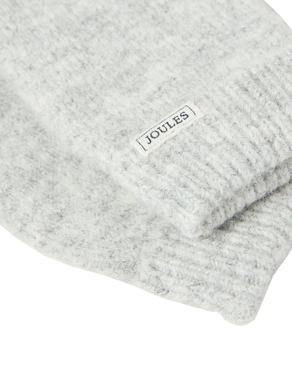 Grey Coloured Joules Caversham Knitted Gloves On A White Background 