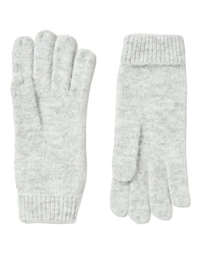 Grey Coloured Joules Caversham Knitted Gloves On A White Background 