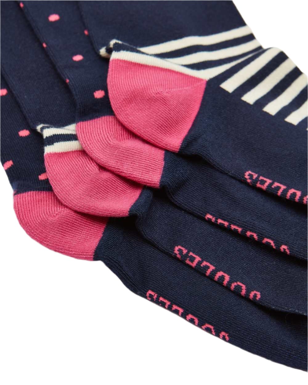 Navy Dog Coloured Joules Everyday 2 Pack Socks On A White Background 