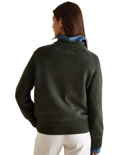 Dark Green Coloured Joules Jonty Intarsia Knit Jumper On A White Background 