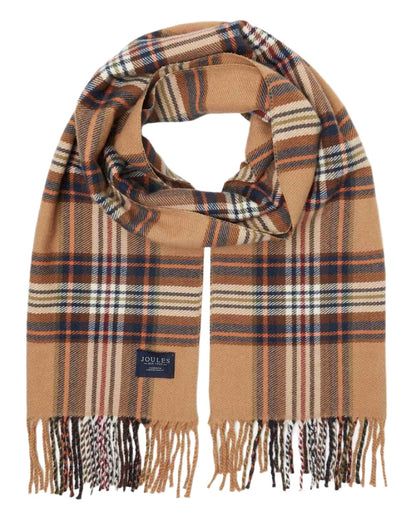 Rust Check Coloured Joules Langtree Scarf On A White Background 