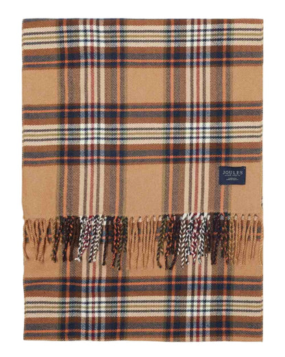 Rust Check Coloured Joules Langtree Scarf On A White Background 