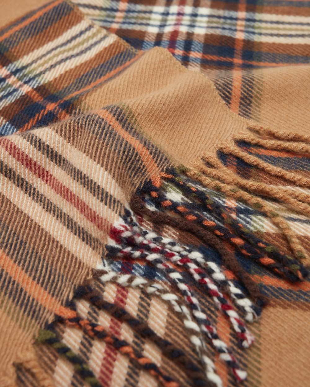 Rust Check Coloured Joules Langtree Scarf On A White Background 