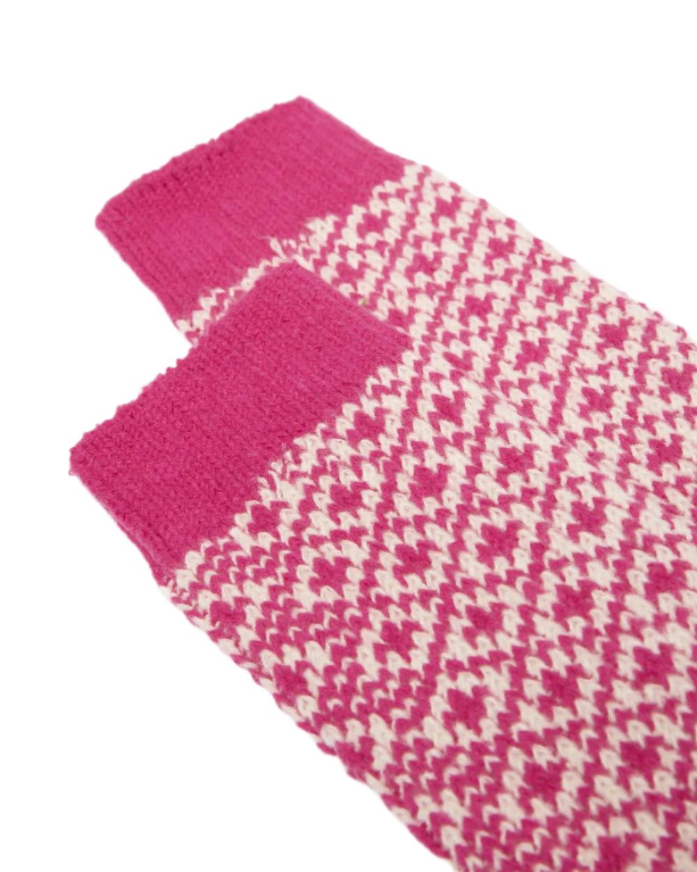 Berry Coloured Joules Toasty Soft Geometric Socks On A White Background 