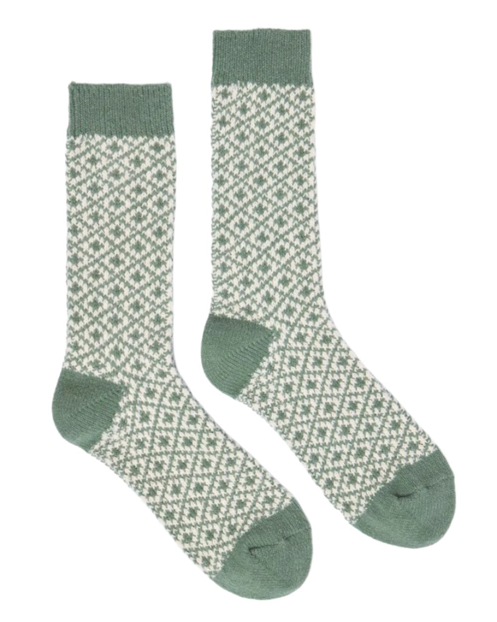 Khaki Coloured Joules Toasty Soft Geometric Socks On A White Background 