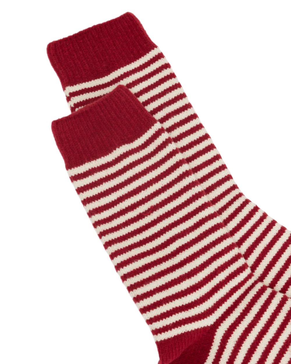 Berry Coloured Joules Toasty Stripe Socks On A White Background 