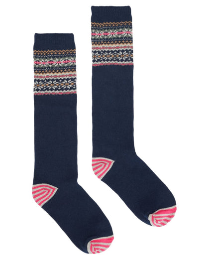 Blue Coloured Joules Wader Welly Socks On A White Background 