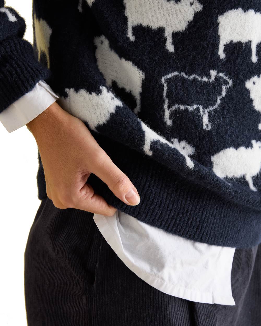 Navy Coloured Joules What The Flock Sweatshirt On A White Background 