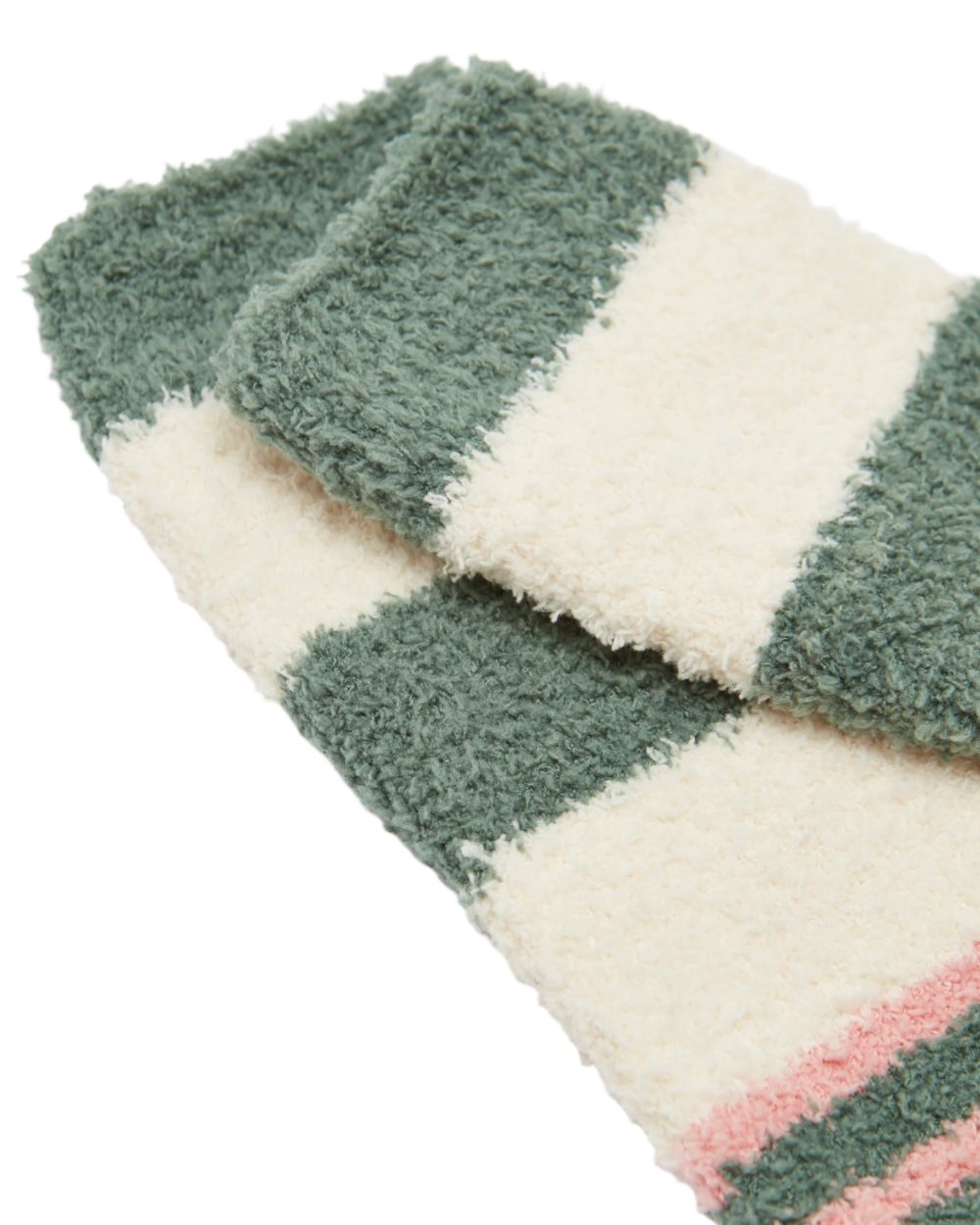 Green Coloured Joules Womens Fluffy Socks On A White Background 