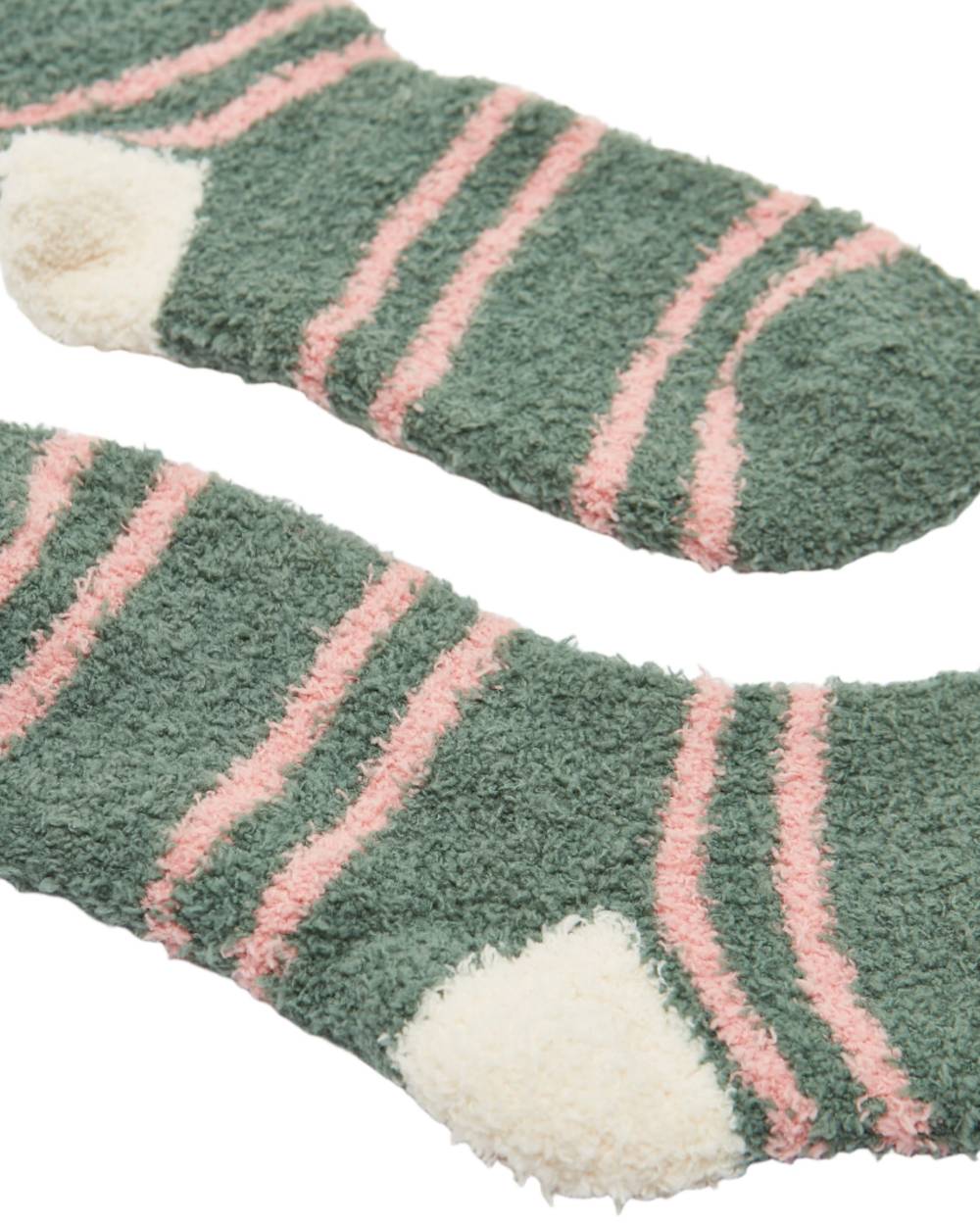 Green Coloured Joules Womens Fluffy Socks On A White Background 