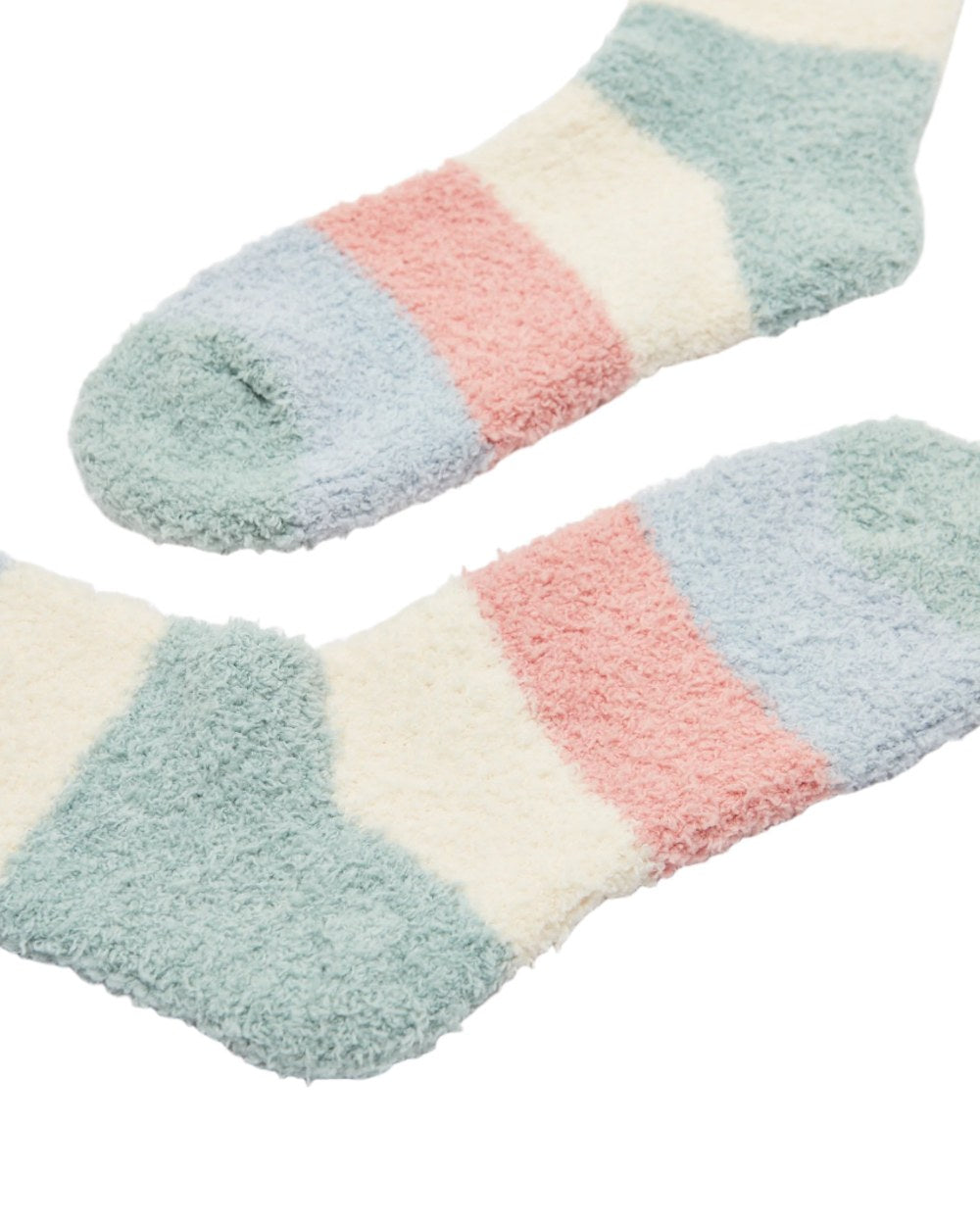 Multi Bright Coloured Joules Womens Fluffy Socks On A White Background 