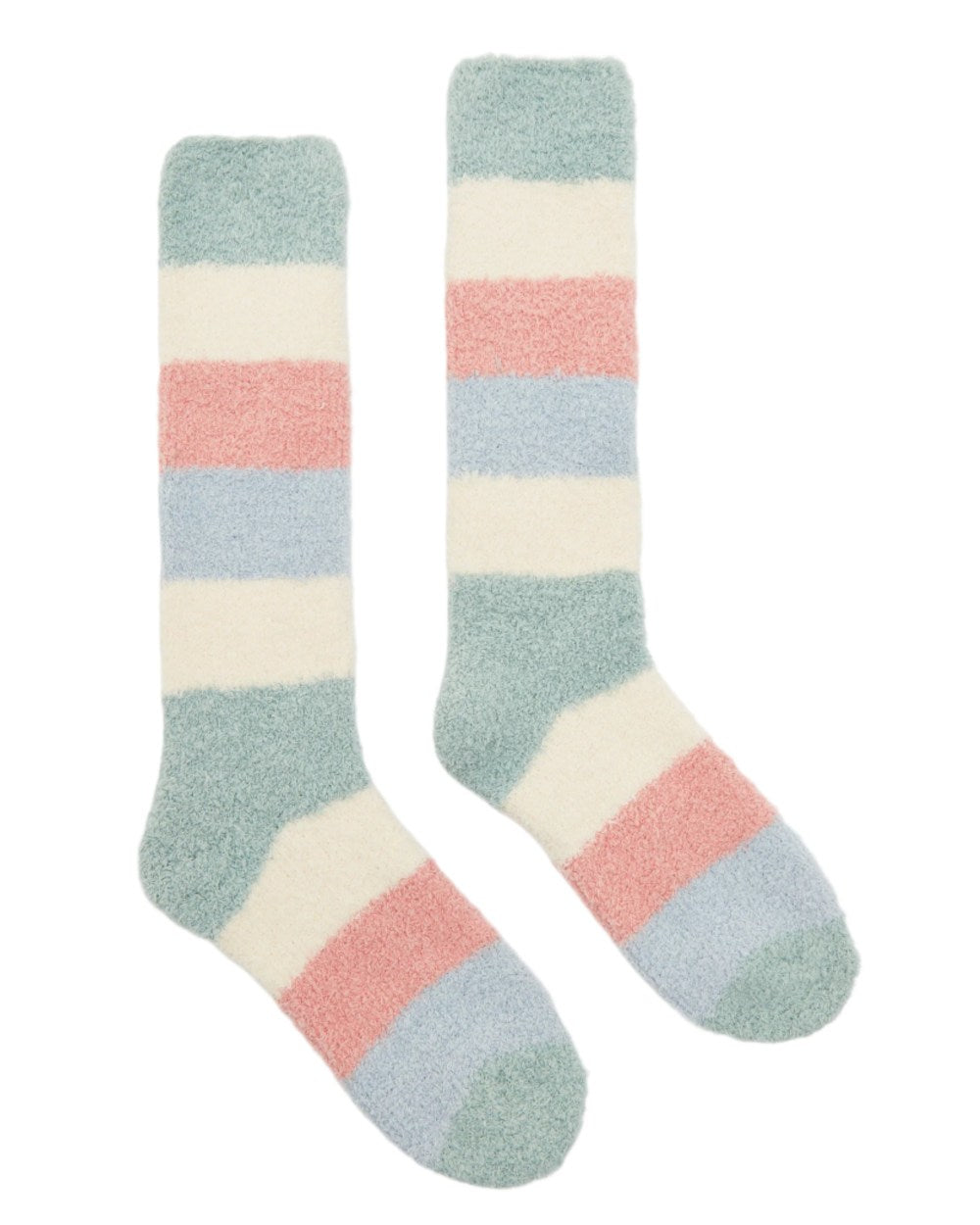 Multi Bright Coloured Joules Womens Fluffy Socks On A White Background 